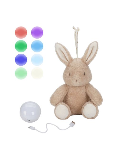 Little Dutch Alvást segítő zenélő nyuszi éjjeli fénnyel - Newborn Naturals
