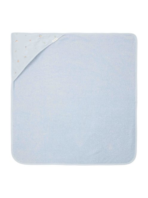 Little Dutch hímzett kapucnis fürdőlepedő 75x75 cm - Blue