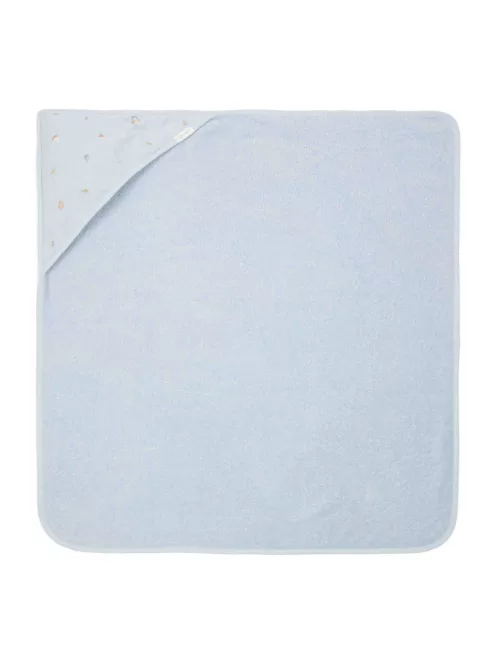 Little Dutch hímzett kapucnis fürdőlepedő 75x75 cm - Blue