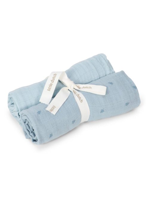 Little Dutch Muszlin textilpelenka 70x70 - Pure Denim Blue