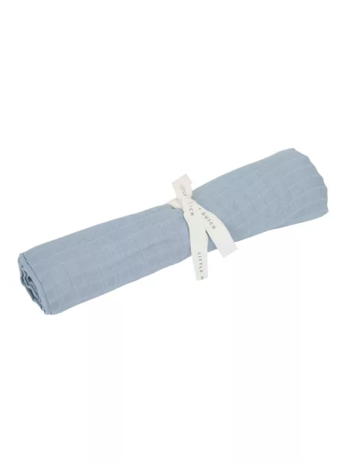 Little Dutch muszlin textilpelenka 120x120 cm - Pure Denim Blue