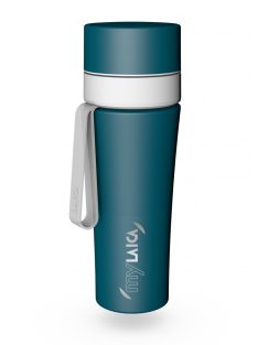   myLaica rozsdamentes matt zöldre festett fast disk rendszerű vízszűrő kulacs pánttal, 0,55 literes