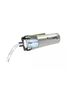   myLaica rozsdamentes matt zöldre festett fast disk rendszerű vízszűrő kulacs pánttal, 0,55 literes