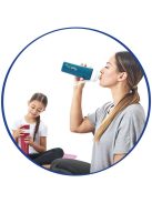 myLaica rozsdamentes matt bordóra festett fast disk rendszerű vízszűrő kulacs pánttal, 0,55 literes