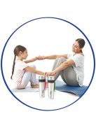 myLaica rozsdamentes matt bordóra festett fast disk rendszerű vízszűrő kulacs pánttal, 0,55 literes