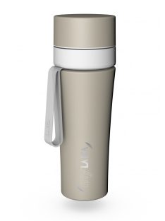   myLaica rozsdamentes matt bézsre festett fast disk rendszerű vízszűrő kulacs pánttal, 0,55 literes