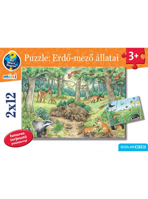 Scolar kiadó - Puzzle: Erdő-mező állatai