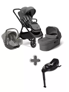   Joie Signature Finiti 2in1 babakocsi Ebony + i-Snug 2 hordozó Pebble + i-Base Encore bázistalp