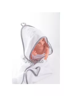   Vaganza Fürdőlepedő hímzett 80×80 - Fehér/Szürke/Oroszlán