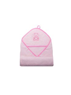   Vaganza Fürdőlepedő hímzett 110×110 - Rózsaszín/Pink/Maci (Több minta)