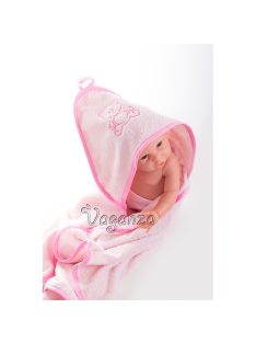   Vaganza Fürdőlepedő hímzett 80×80 - Rózsaszín/Pink/Maci
