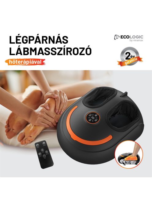 EcoLogic by Vivamax Légpárnás lábmasszírozó készülék hőterápiával