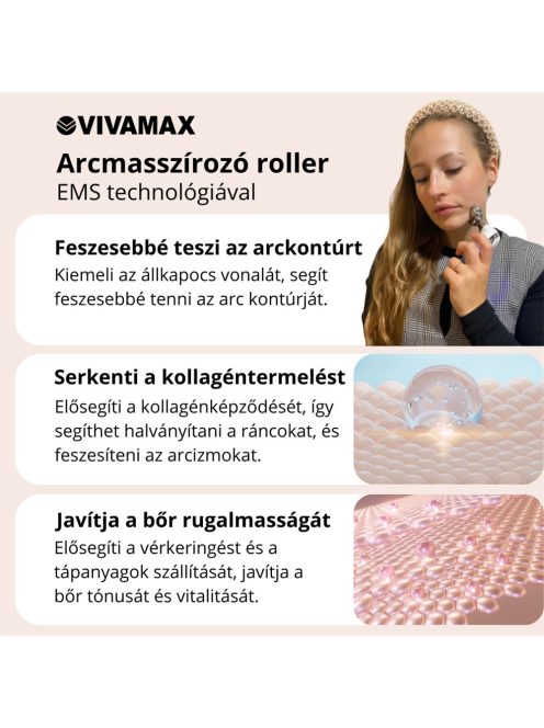 Vivamax Arcmasszírozó roller EMS technológiával