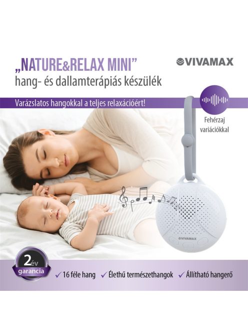Vivamax Nature&Relax "Mini" hang-és dallamterápiás készülék - fehér zaj 