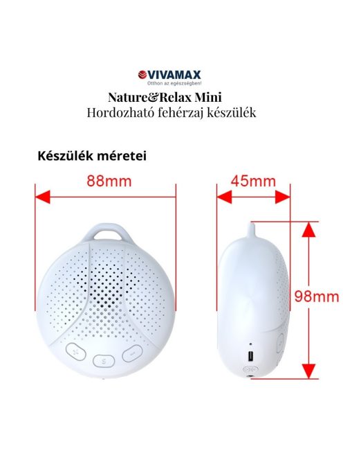 Vivamax Nature&Relax "Mini" hang-és dallamterápiás készülék - fehér zaj 