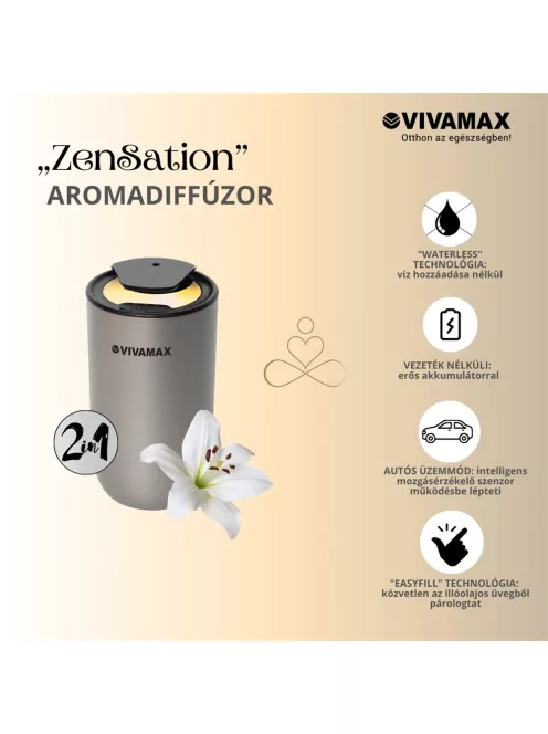 Vivamax "ZenSation" autós aromadiffúzor (ezüst)