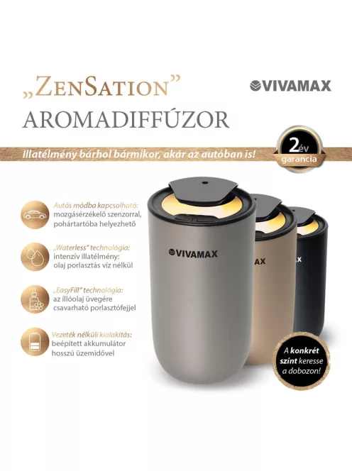 Vivamax "ZenSation" autós aromadiffúzor (ezüst)