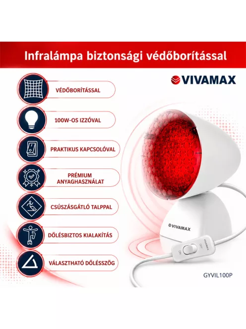 Vivamax Infralámpa (100 W) biztonsági védőborítással
