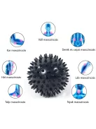 VivaFit Tüskés masszírozó labda 7,5 cm - fekete