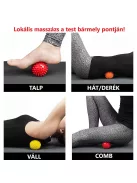 VivaFit Tüskés masszírozó labda 7,5 cm - fekete