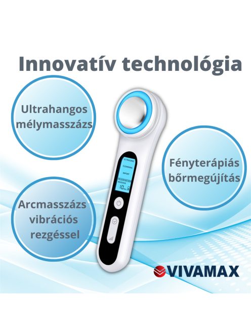 Vivamax SkinMax Ultrahangos mélymasszázs készülék fényterápiával